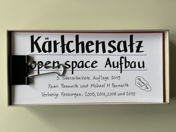 Kärtchensatz open space Aufbau